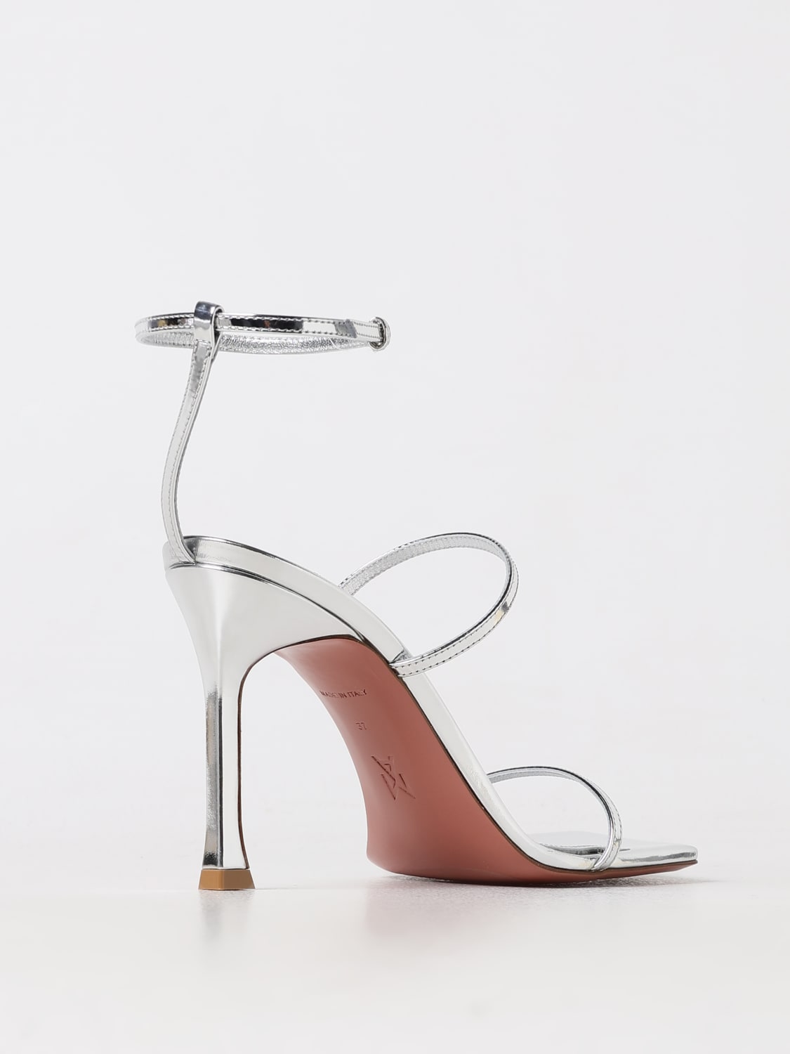 AMINA MUADDI HEELED SANDALS: Flat sandals woman Amina Muaddi, Silver - Img 3