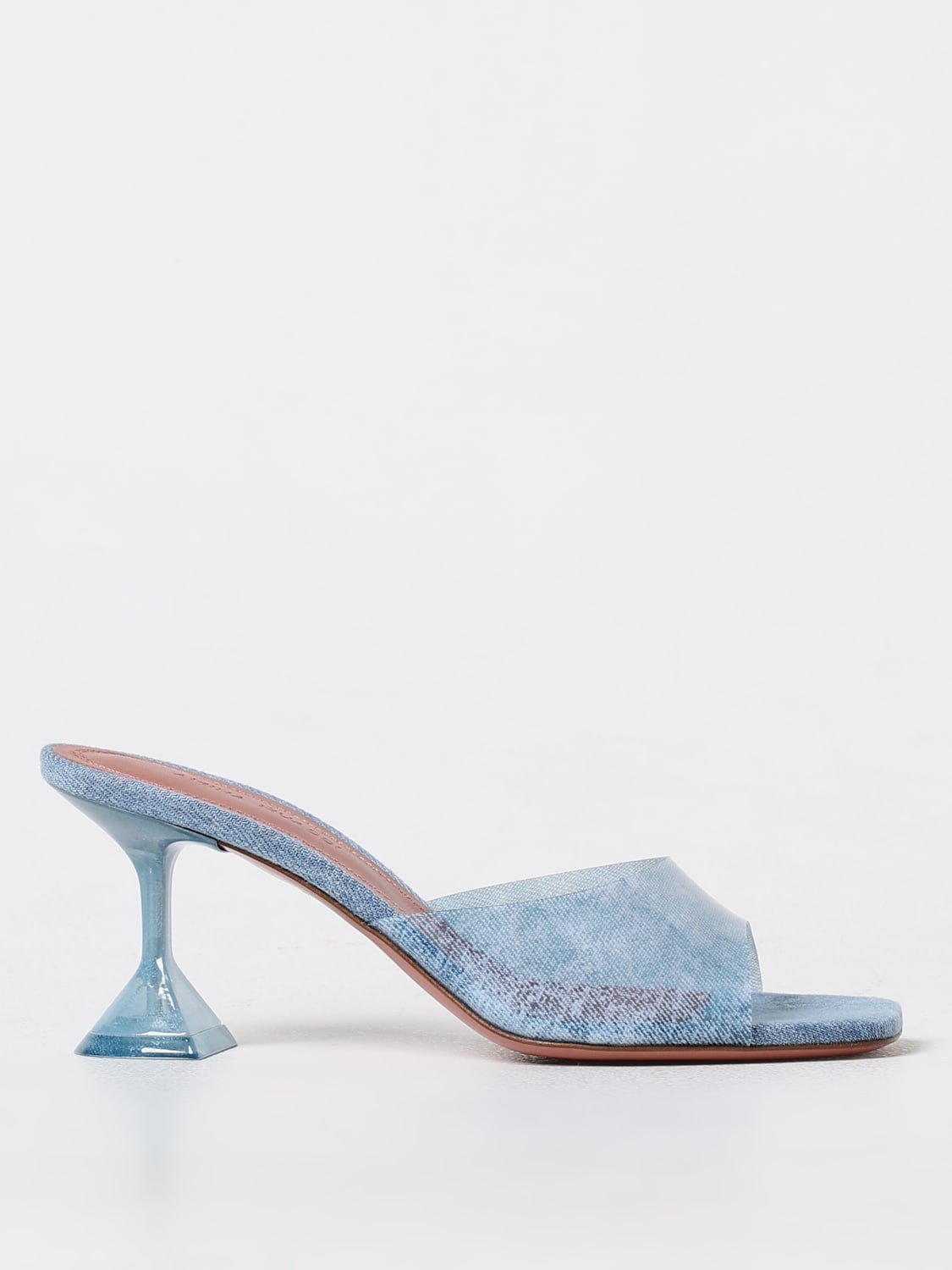 Giglio Mules Lupita Amina Muaddi in pvc stampa denim