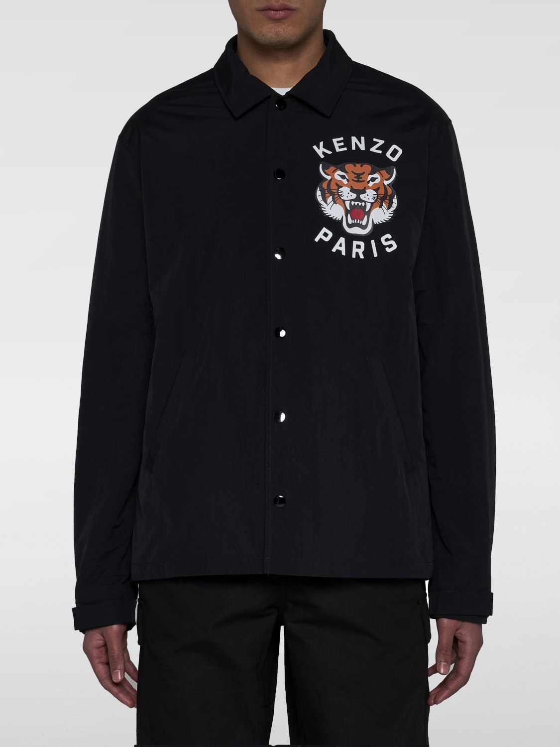 KENZO Giacca coach Lucky Tiger in nylon Nero Giacca Kenzo FE55BL0629NG online su GIGLIO.COM