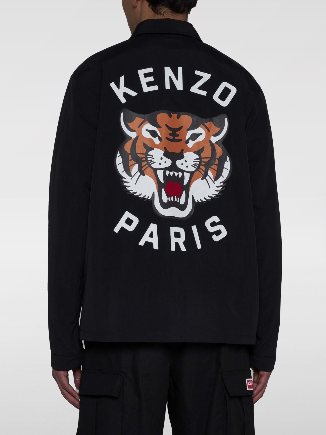 KENZO Giacca coach Lucky Tiger in nylon Nero Giacca Kenzo FE55BL0629NG online su GIGLIO.COM