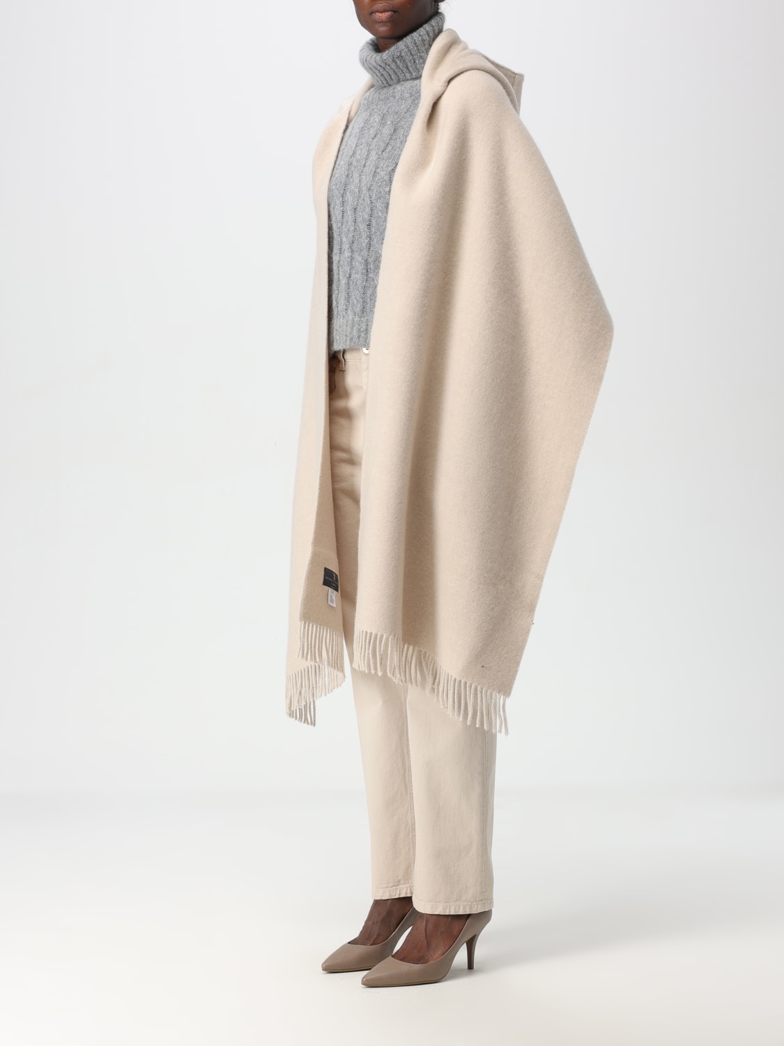 BRUNELLO CUCINELLI CAPE: Scarf woman Brunello Cucinelli, Beige - Img 3