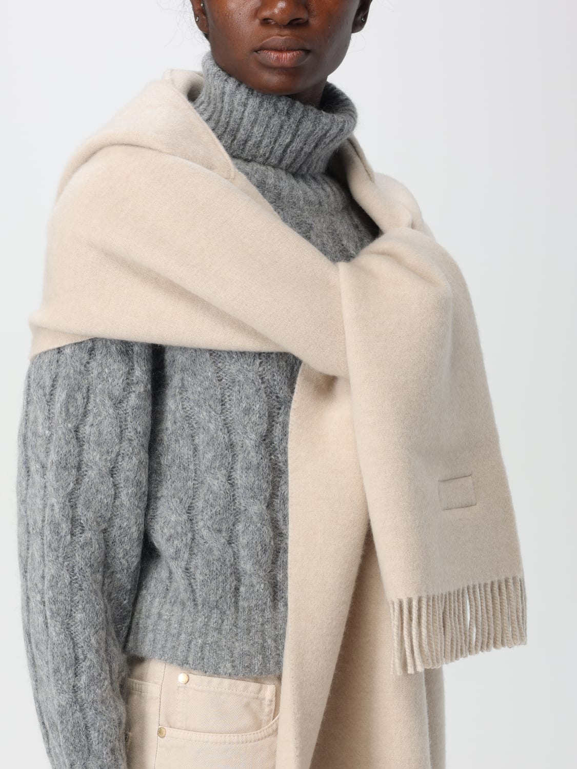 BRUNELLO CUCINELLI CAPE: Scarf woman Brunello Cucinelli, Beige - Img 4