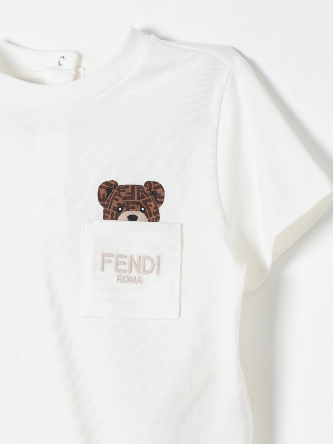 FENDI 티셔츠: 티셔츠 남아 Fendi, 화이트 - Img 3