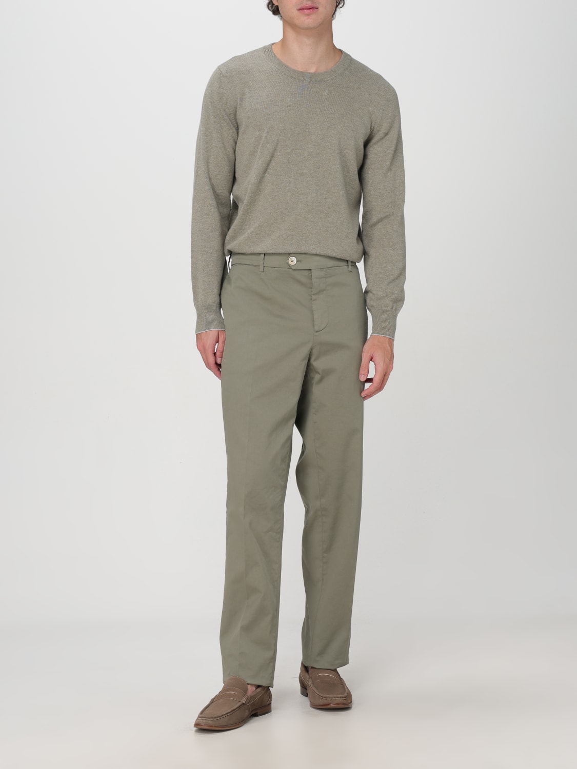 BRUNELLO CUCINELLI 裤子: 裤子 男士 Brunello Cucinelli, 绿色 - Img 2