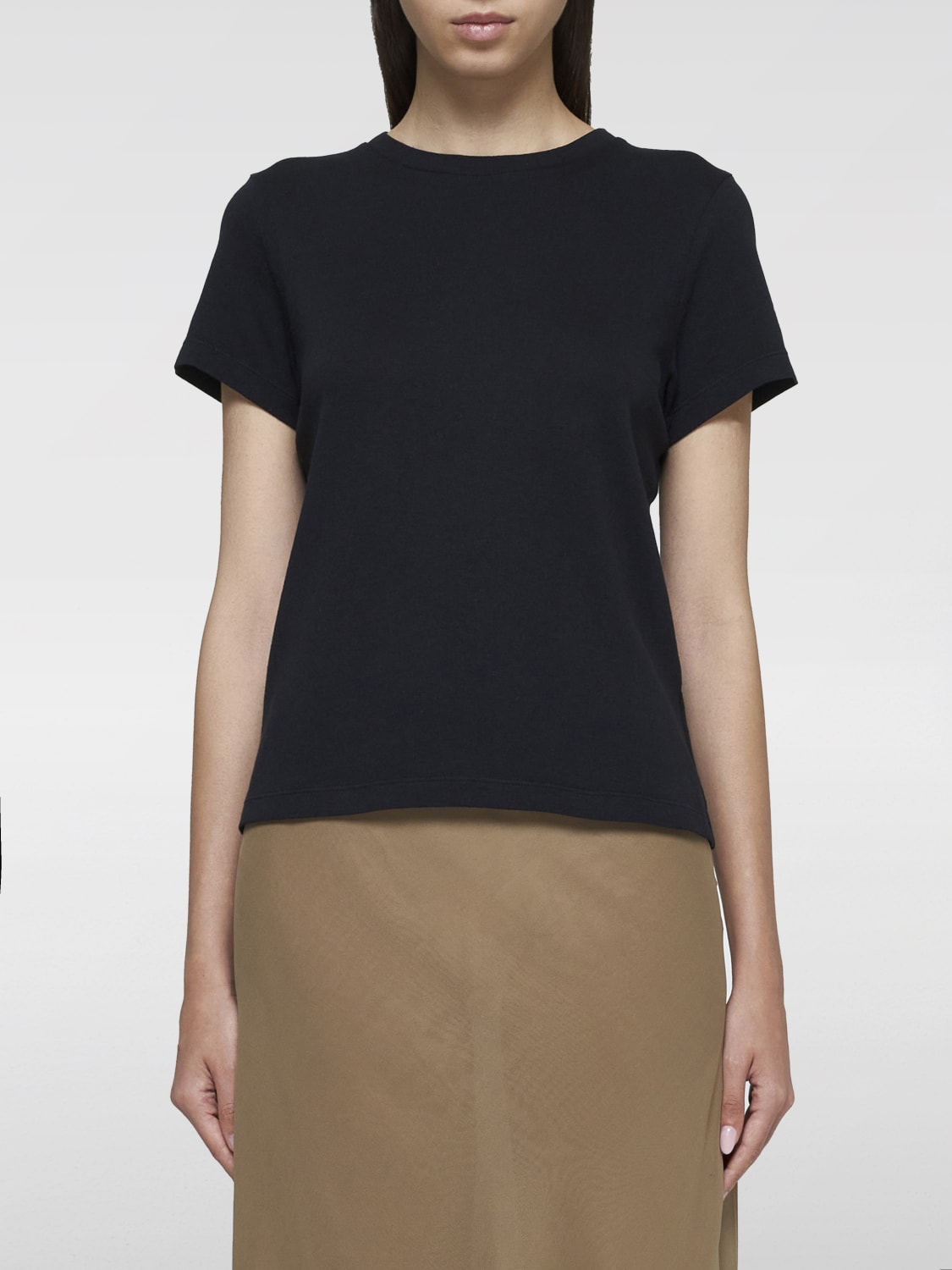 KHAITE T-SHIRT: T-shirt basic Khaite in cotone, Nero - Img 1