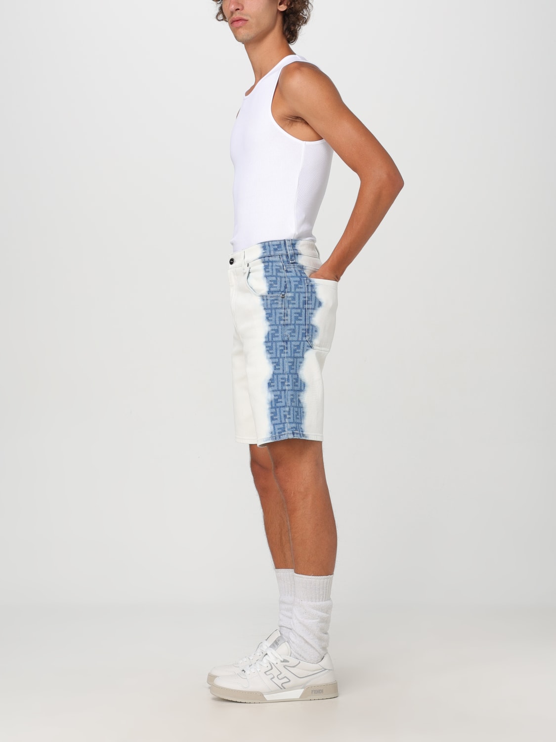 FENDI SHORT: Short men Fendi, Blue - Img 2