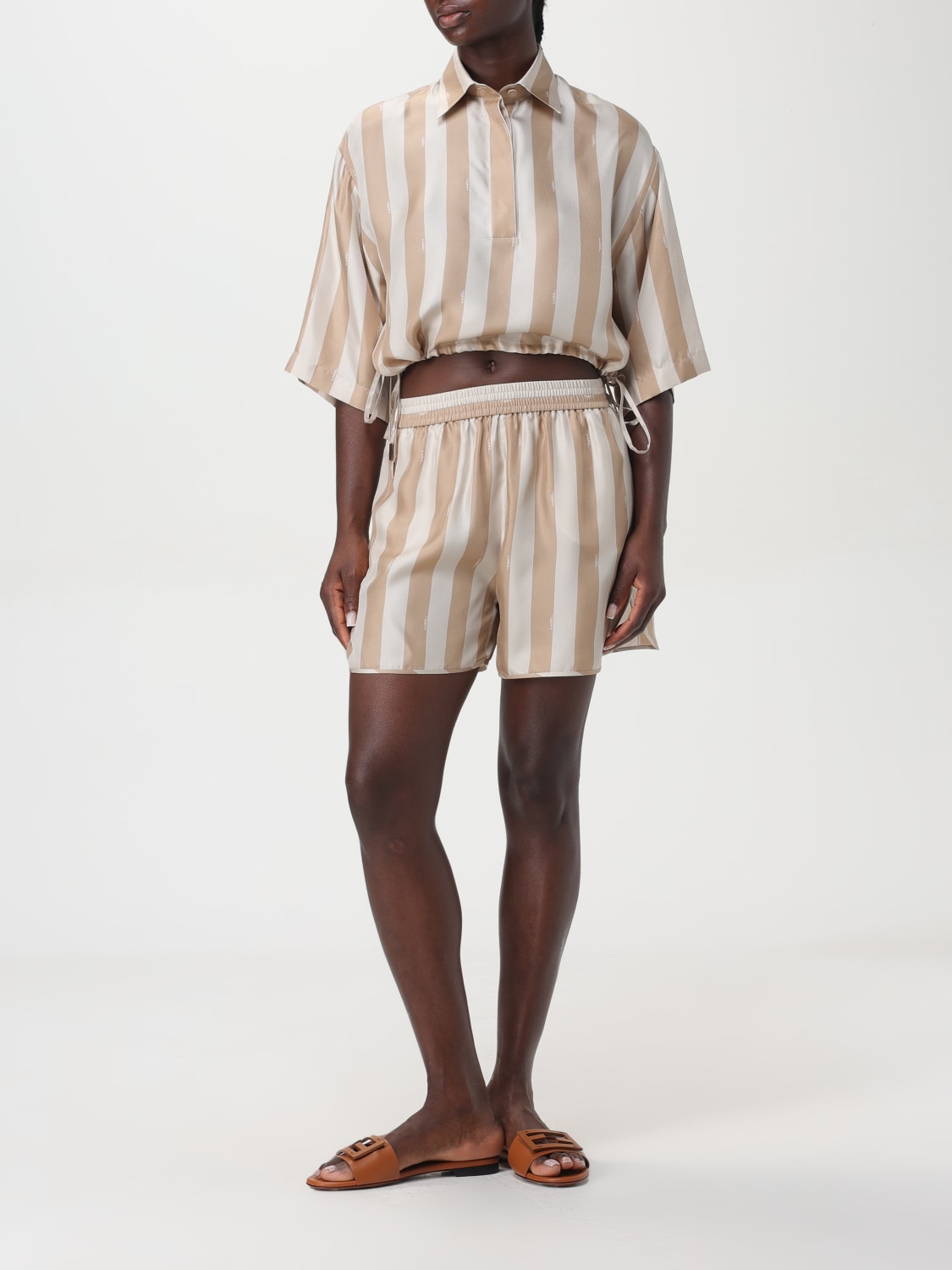 FENDI SHORT: Short woman Fendi, Beige - Img 2