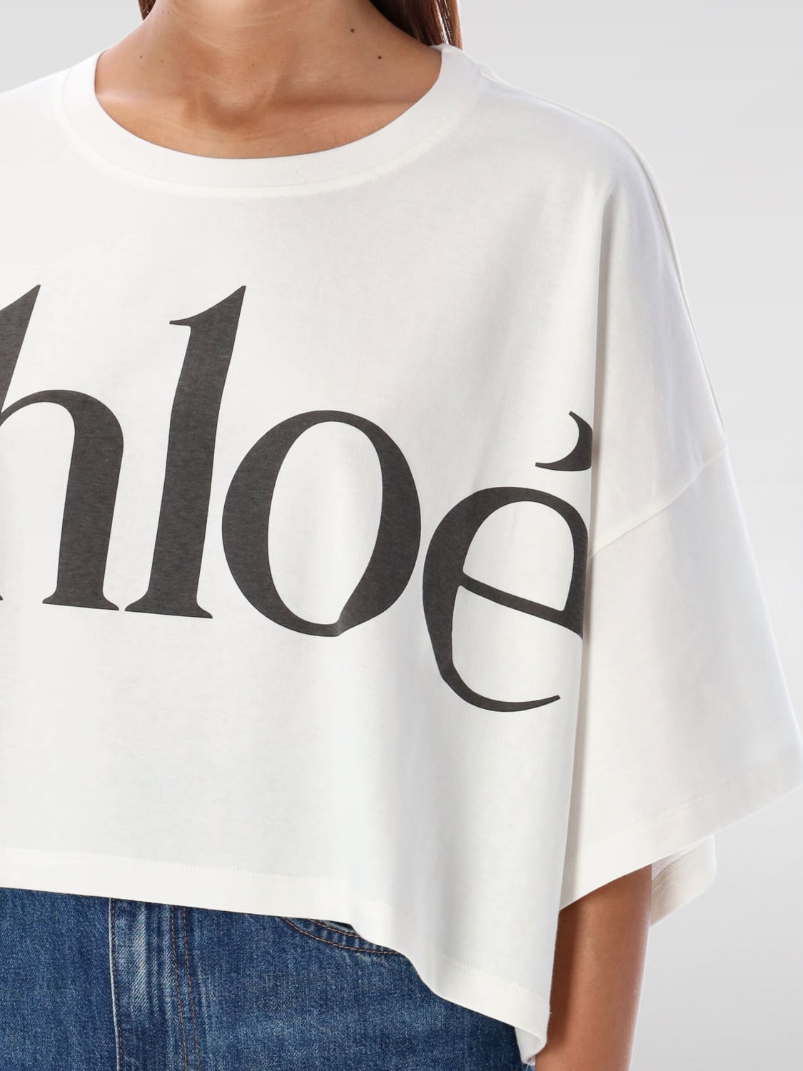 Tシャツ・カットソー Chloe SS25 T-shirt Woman Clothing (CH24AJH09183101) CHLOÉ: T-shirt woman - White | Chloé t-shirt CH24AJH09183
