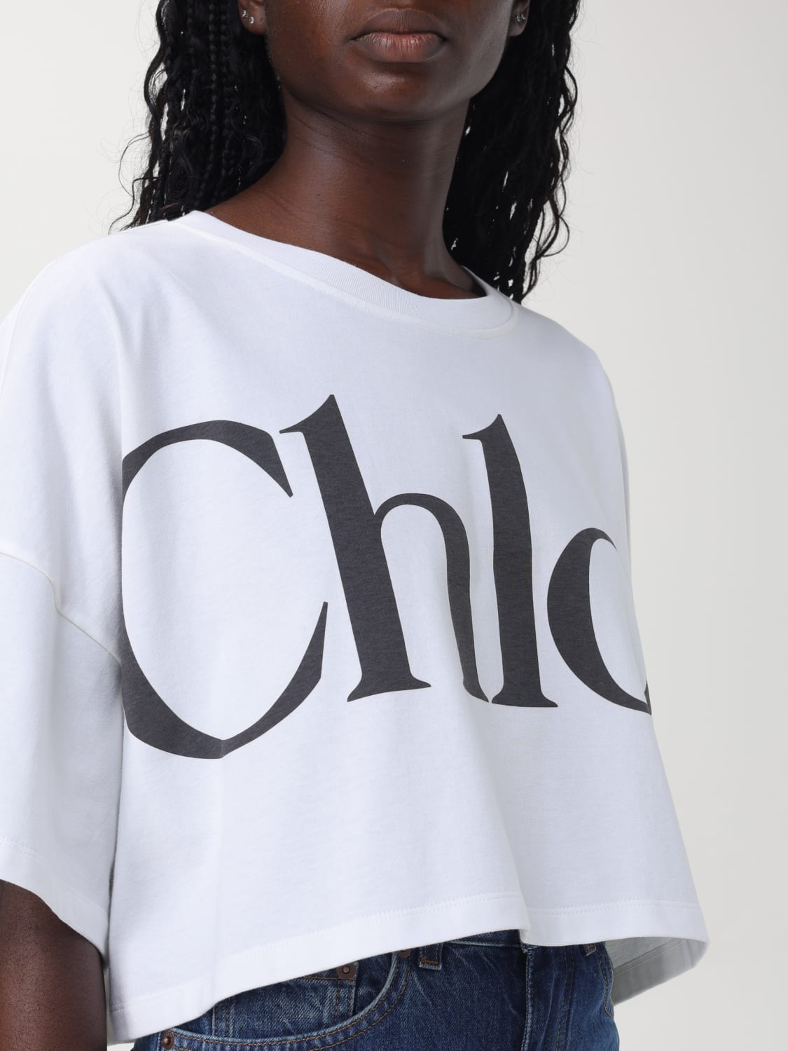 Tシャツ・カットソー Chloe FW25 T-shirts (CH24AJH09183 101) CHLOÉ: T-shirt woman - White | Chloé t-shirt CH24AJH09183