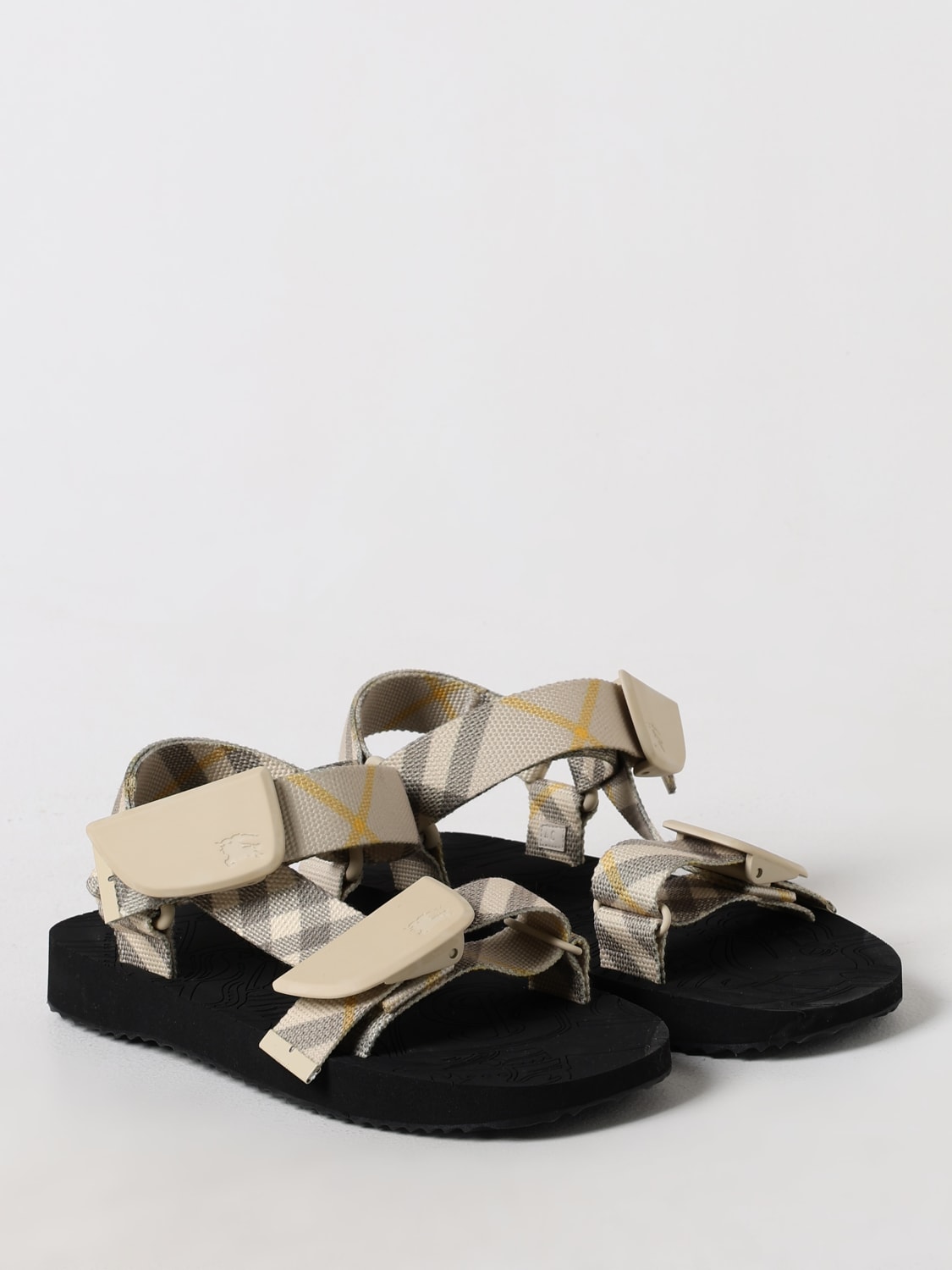 BURBERRY FLAT SANDALS: Flat sandals woman Burberry, Beige - Img 2