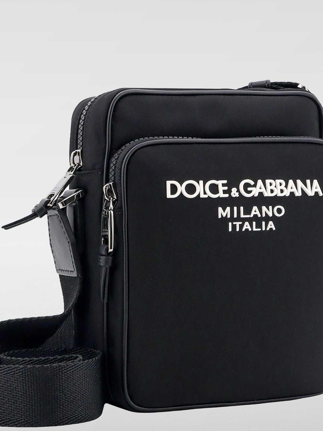 DOLCE & GABBANA BORSA A TRACOLLA: Borsa Dolce & Gabbana in nylon e pelle , Nero - Img 3