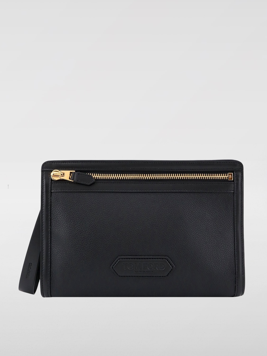 Giglio Pochette con logo goffrato Tom Ford in pelle