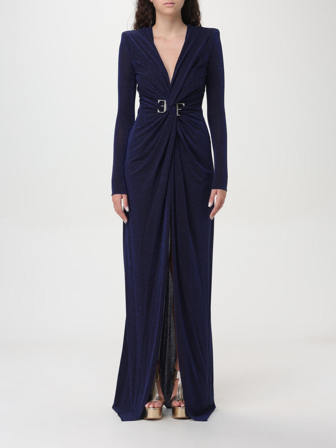 ELISABETTA FRANCHI ROBES: Robes femme Elisabetta Franchi, Bleu - Img 1