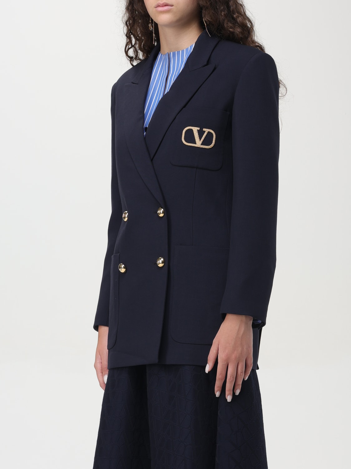 アウターその他 VALENTINO Woman Blazer Blue 3B3CE2U2869 K1D VALENTINO: Blazer woman - Blue | Valentino blazer
