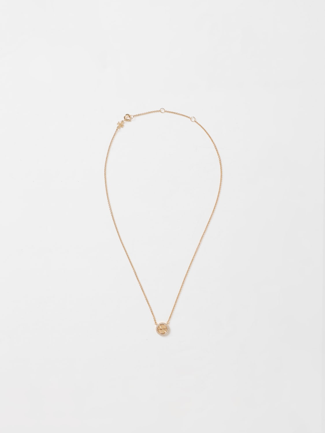 Giglio Collana Tory Burch in ottone con strass incastonati