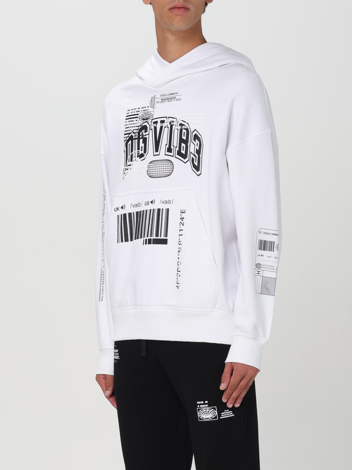 DOLCE & GABBANA SWEATSHIRT: Dolce & Gabbana DGVIB3 hoodie, White - Img 3