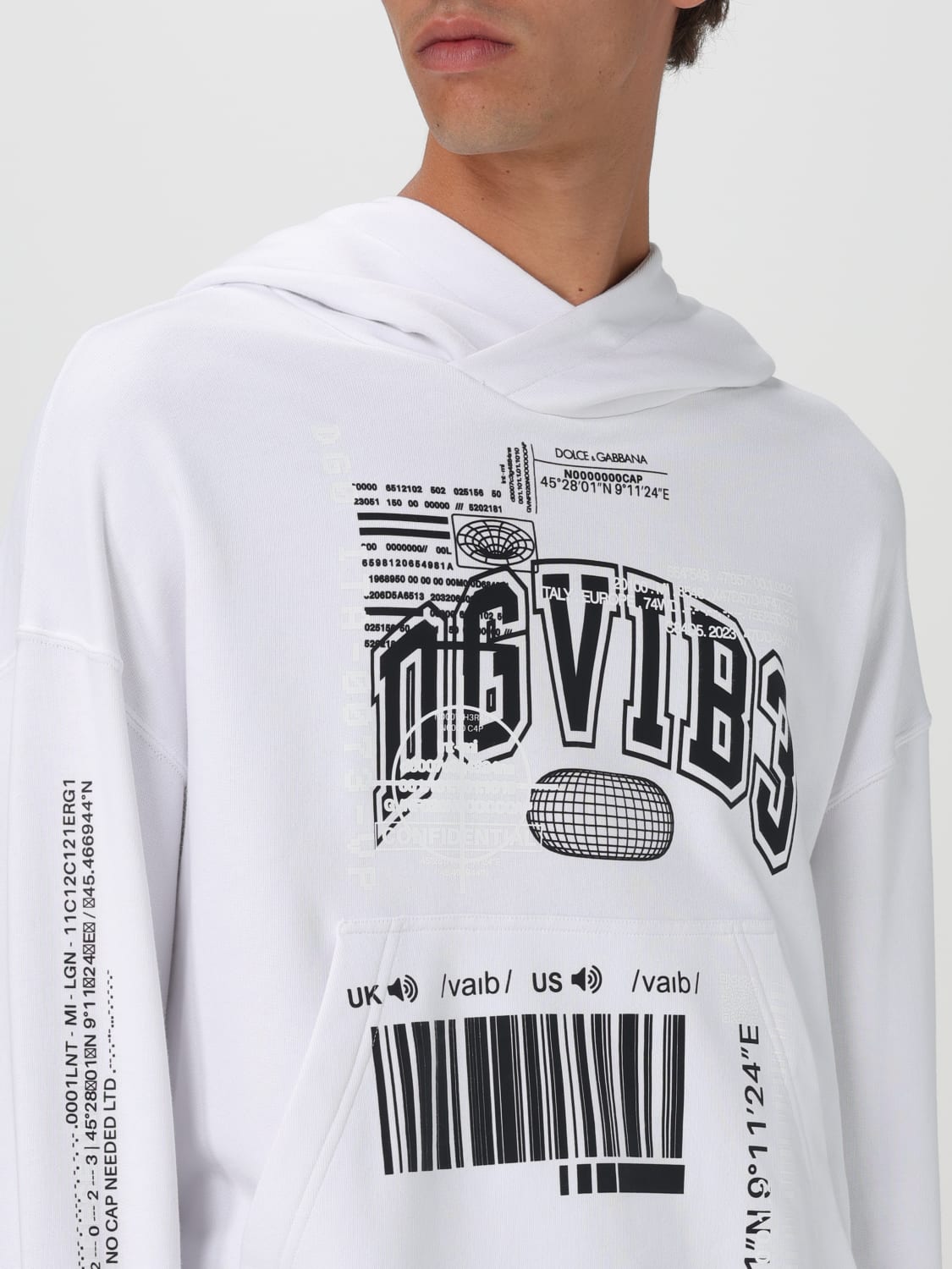 DOLCE & GABBANA SWEATSHIRT: Dolce & Gabbana DGVIB3 hoodie, White - Img 4