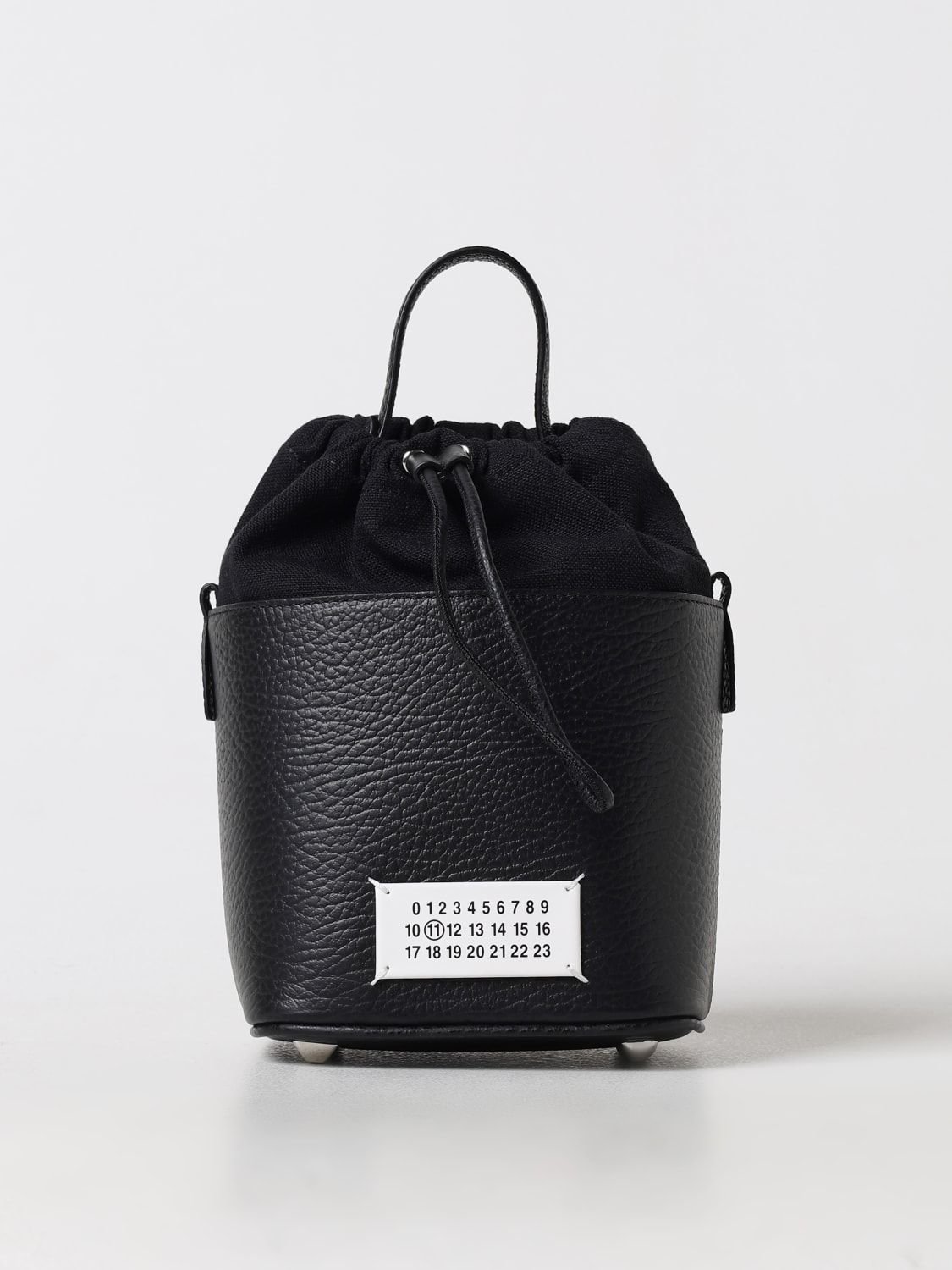 MAISON MARGIELA BORSA: Borsa Maison Margiela in pelle a grana e canvas , Nero - Img 1