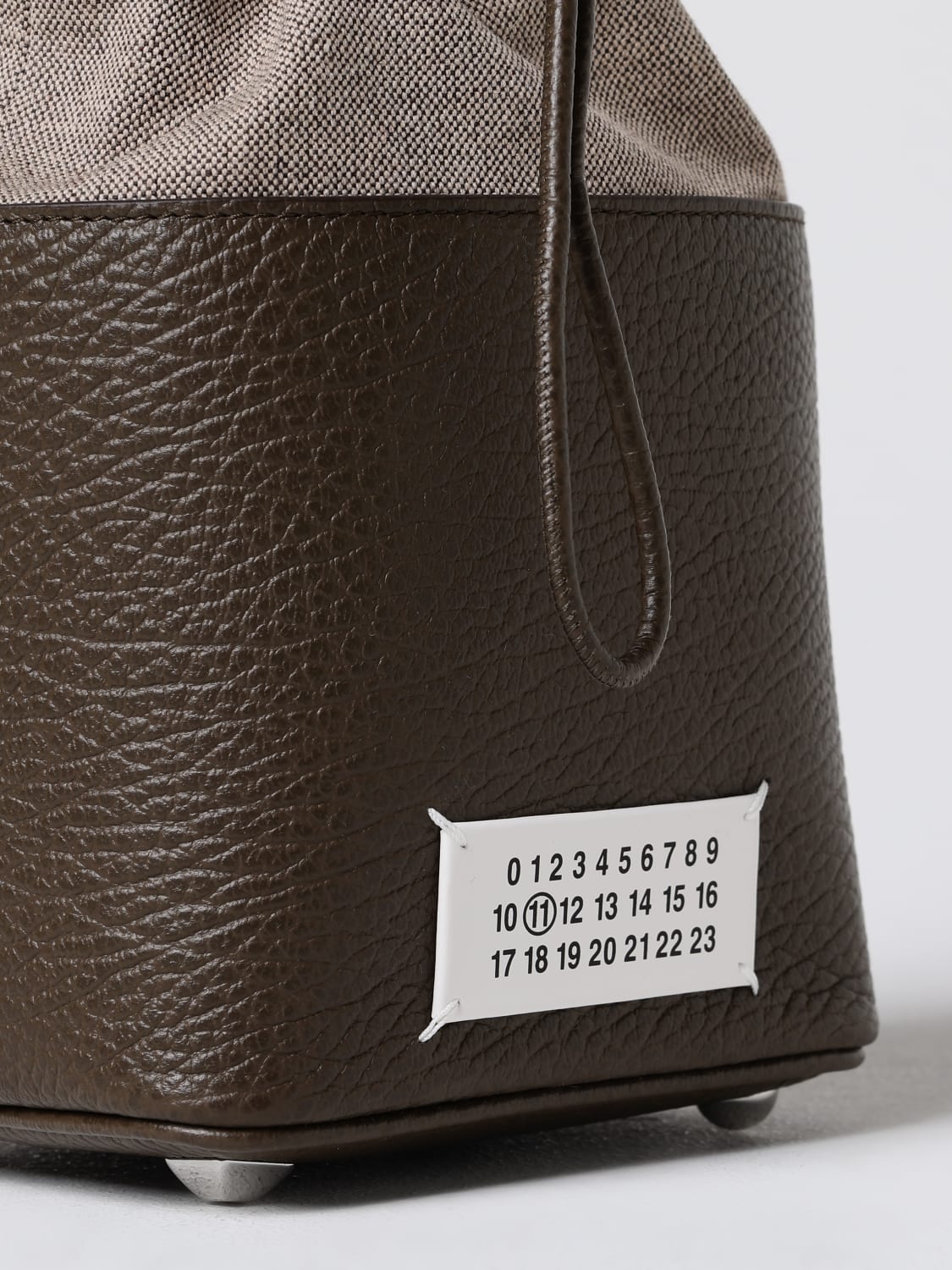 MAISON MARGIELA BORSA: Borsa Maison Margiela in pelle a grana e canvas , Marrone - Img 4