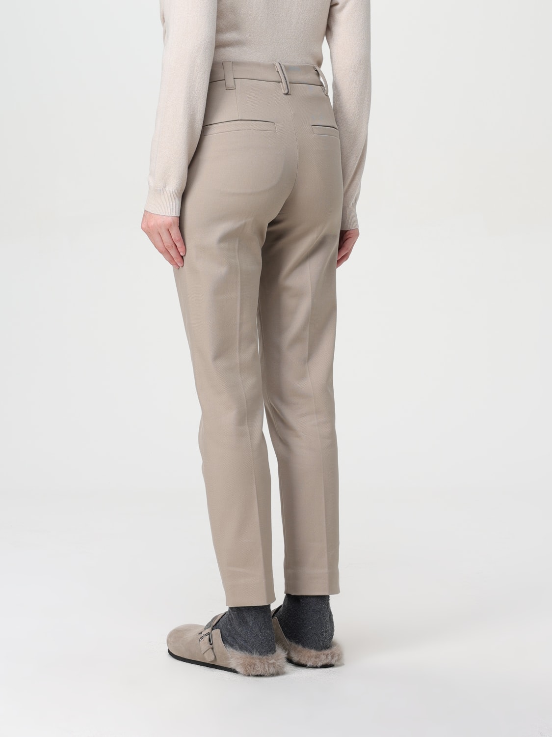 BRUNELLO CUCINELLI PANTS: Pants woman Brunello Cucinelli, Beige - Img 3