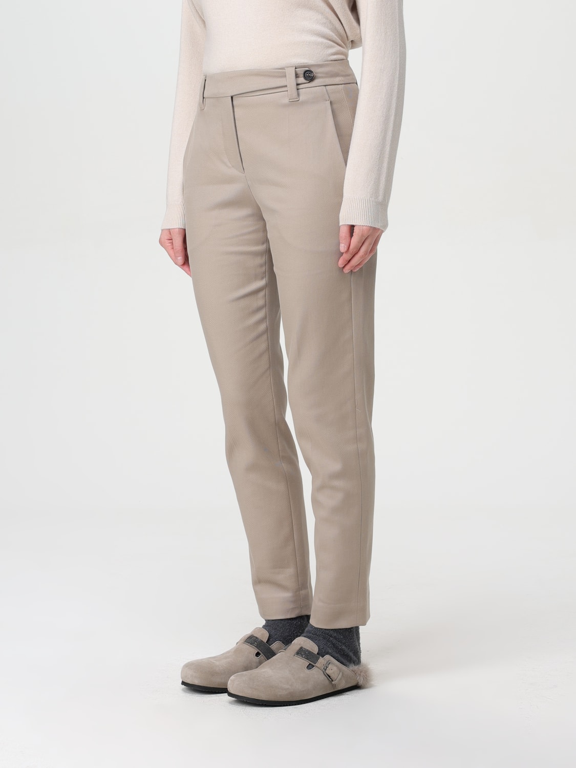 BRUNELLO CUCINELLI PANTS: Pants woman Brunello Cucinelli, Beige - Img 4