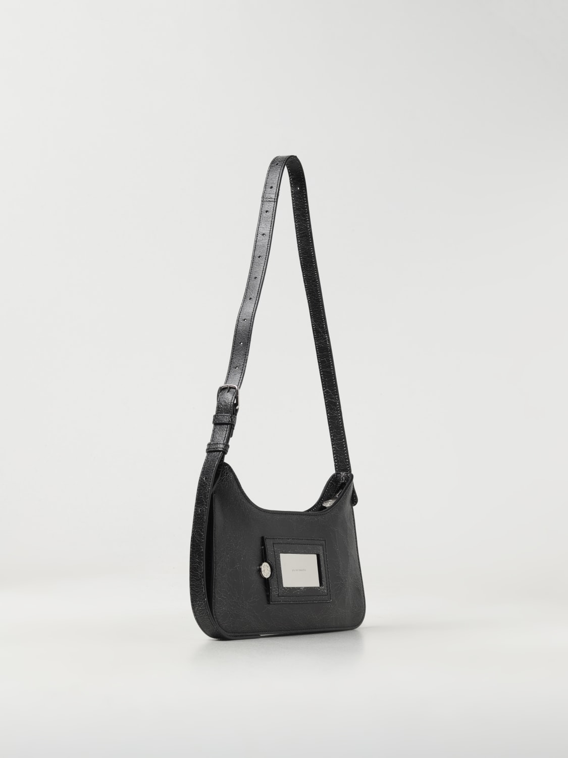 ACNE STUDIOS BORSA A SPALLA: Borsa Platt Acne Studios in pelle cracklè, Nero - Img 2