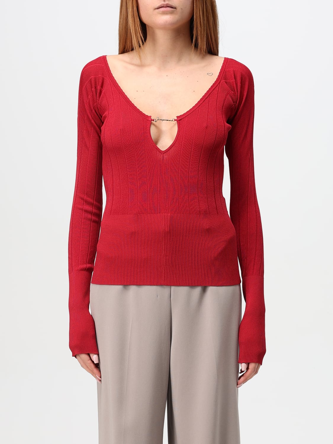 JACQUEMUS PULL: Pull femme Jacquemus, Rouge - Img 1