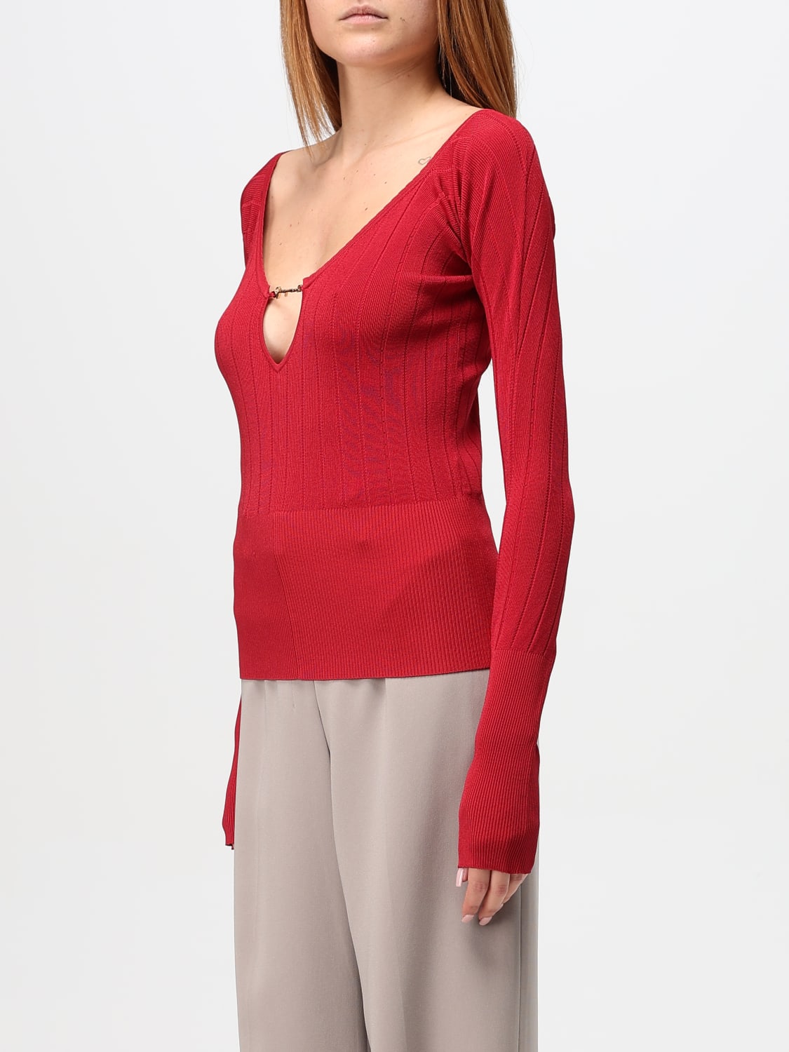 JACQUEMUS PULL: Pull femme Jacquemus, Rouge - Img 3