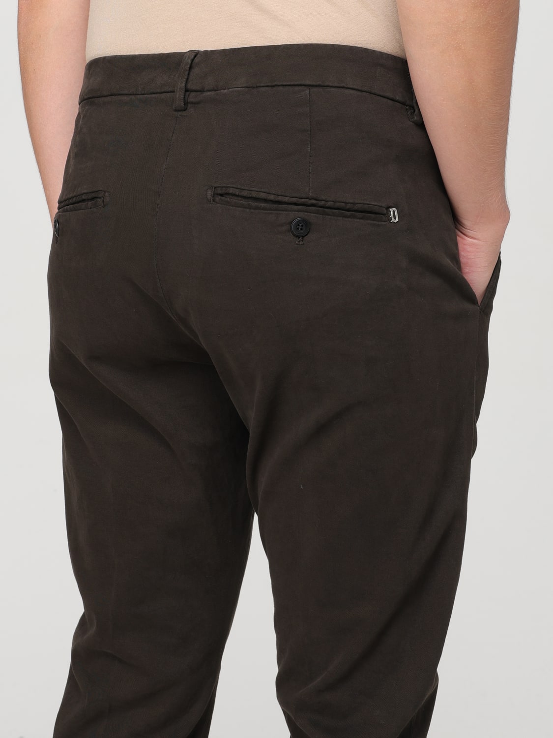 DONDUP PANTALONE: Pantalone Gaubert Dondup in gabardine stretch, Marrone - Img 3