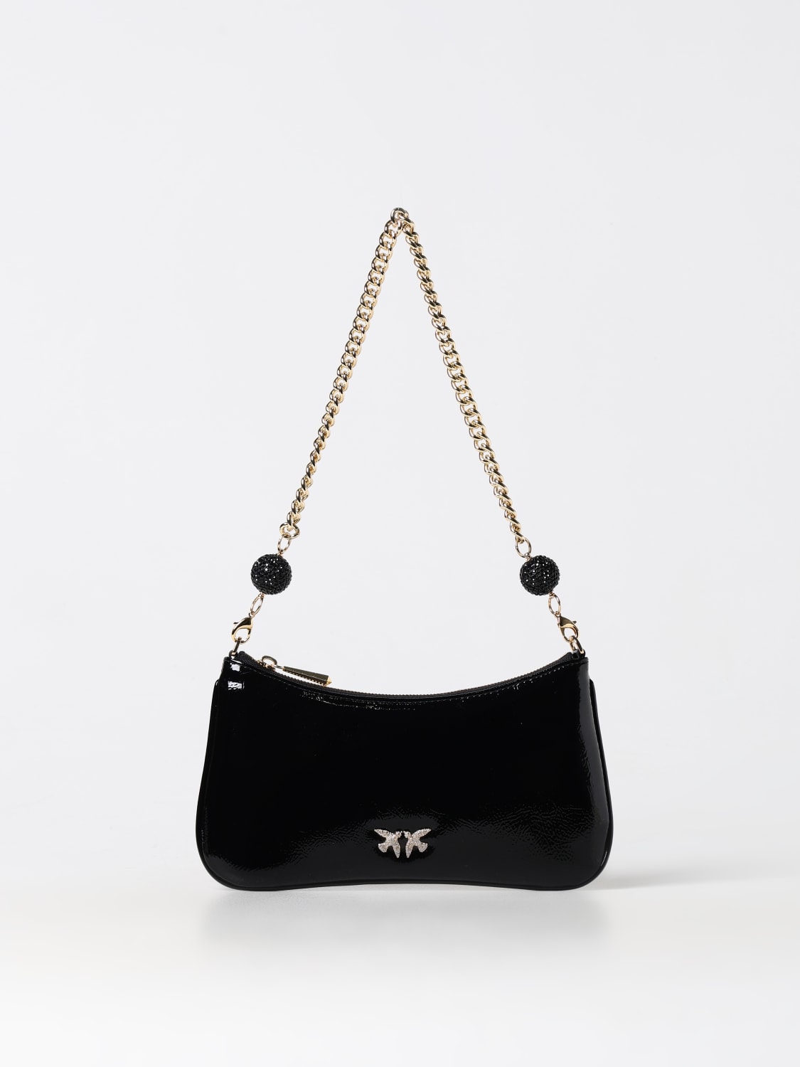 PINKO BORSA A SPALLA: Borsa Arthemis Pinko in vernice , Nero - Img 1