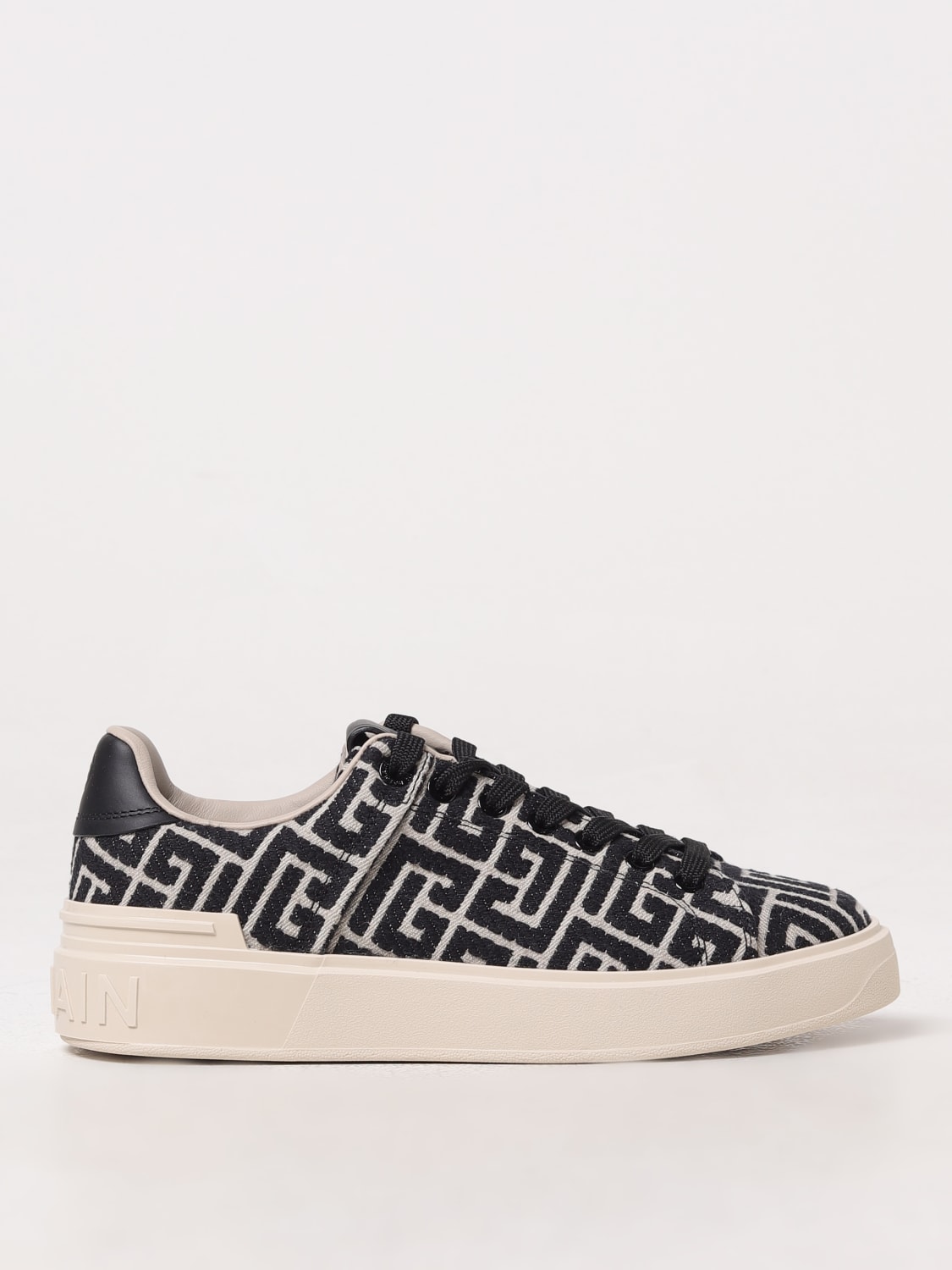 Giglio Sneakers B-Court Balmain in canvas con monogram jacquard