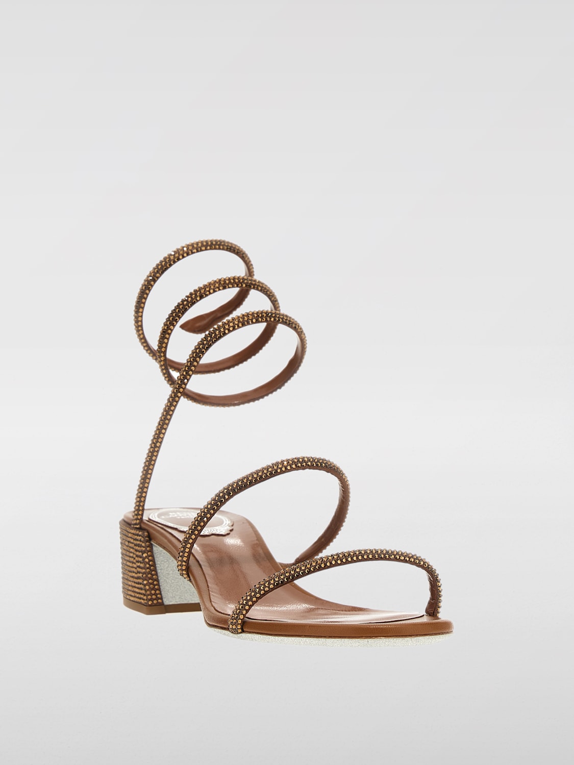 RENE CAOVILLA HEELED SANDALS: Flat shoes woman Rene Caovilla, Beige - Img 2