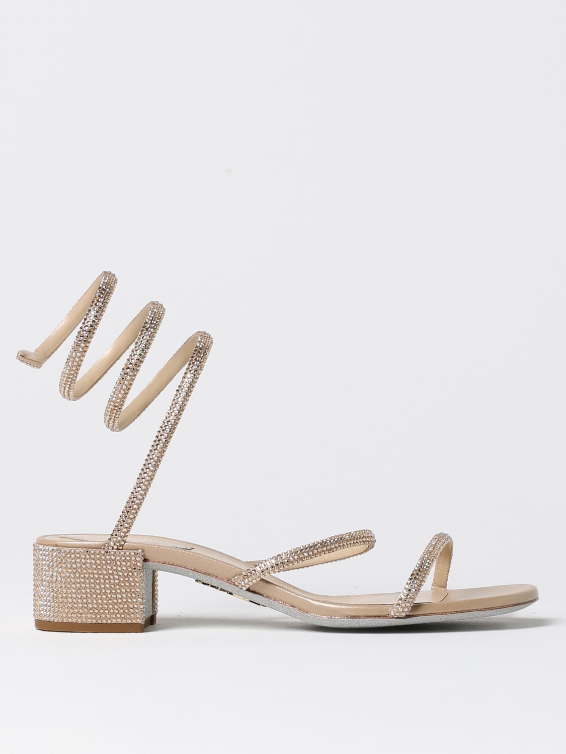 RENE CAOVILLA HEELED SANDALS: Flat shoes woman Rene Caovilla, Gold - Img 1