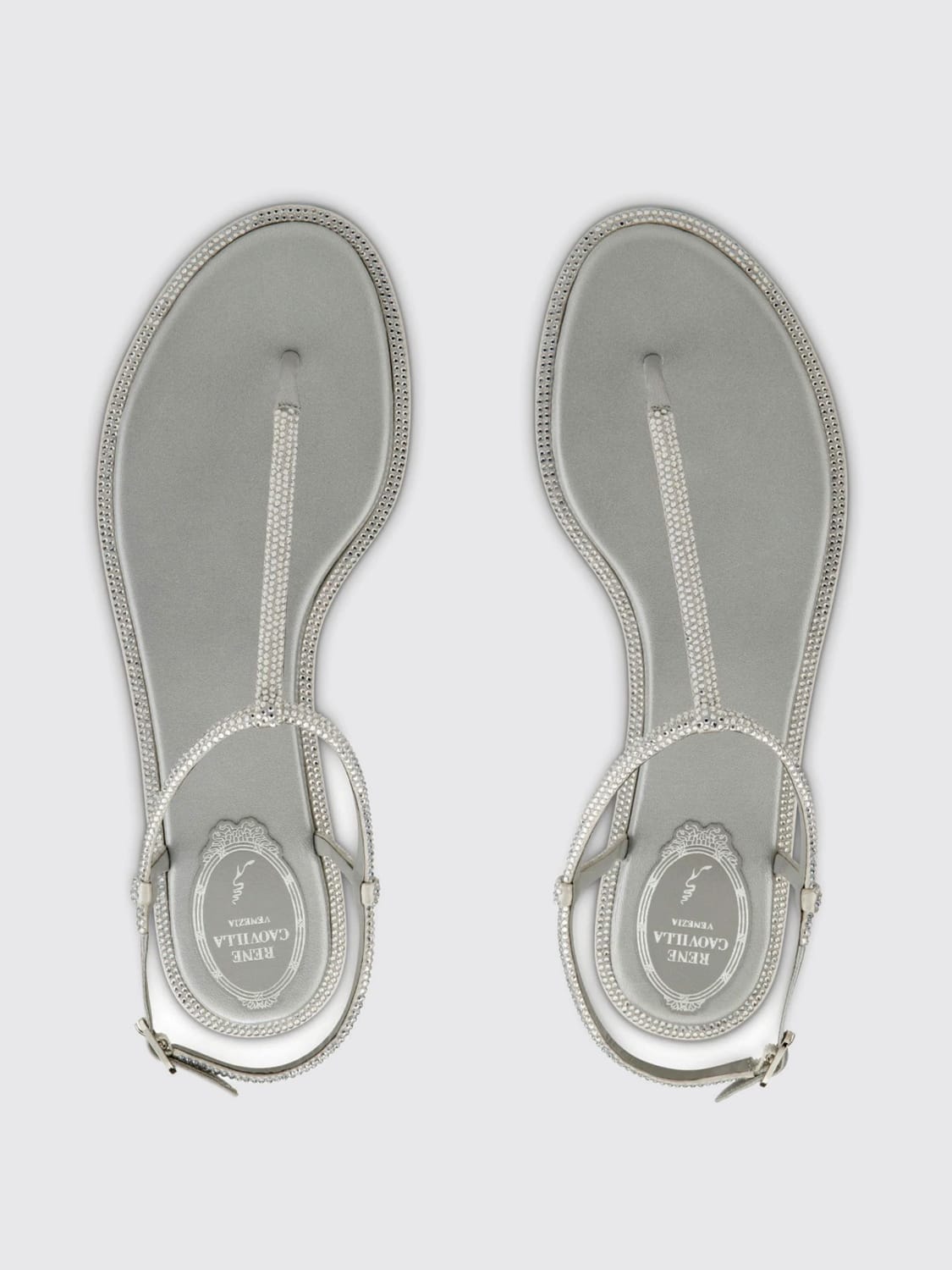 RENE CAOVILLA SANDALES À TALONS: Chaussures basses femme Rene Caovilla, Gris - Img 4