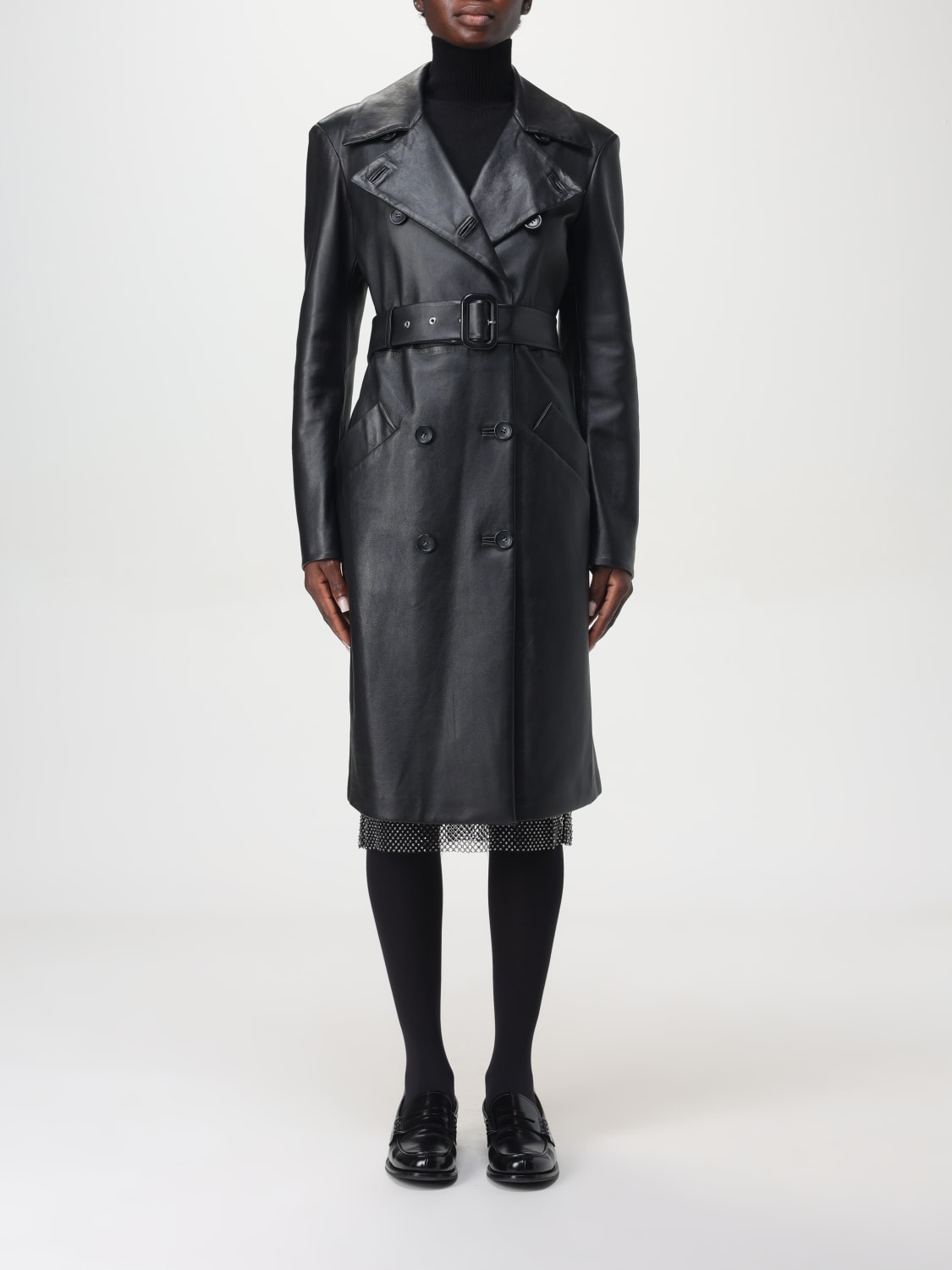 Giglio Trench con cintura Sportmax in pelle di agnello