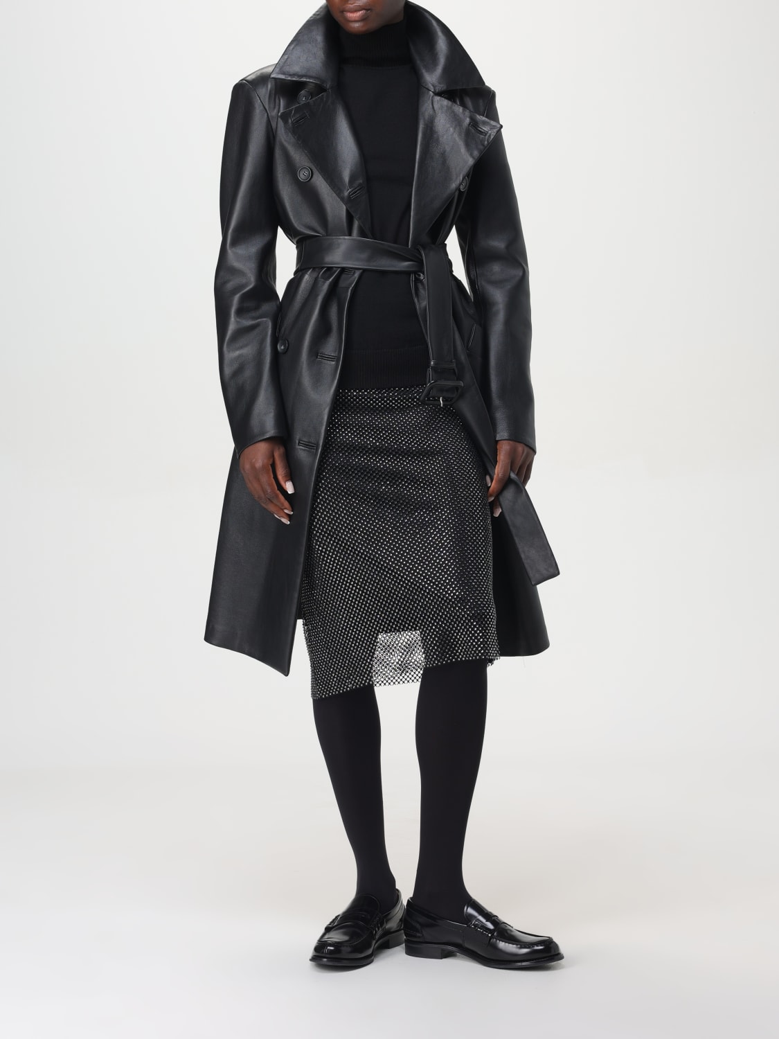SPORTMAX women s trench coat Black Sportmax trench coat 2422476011600 online at GIGLIO.COM
