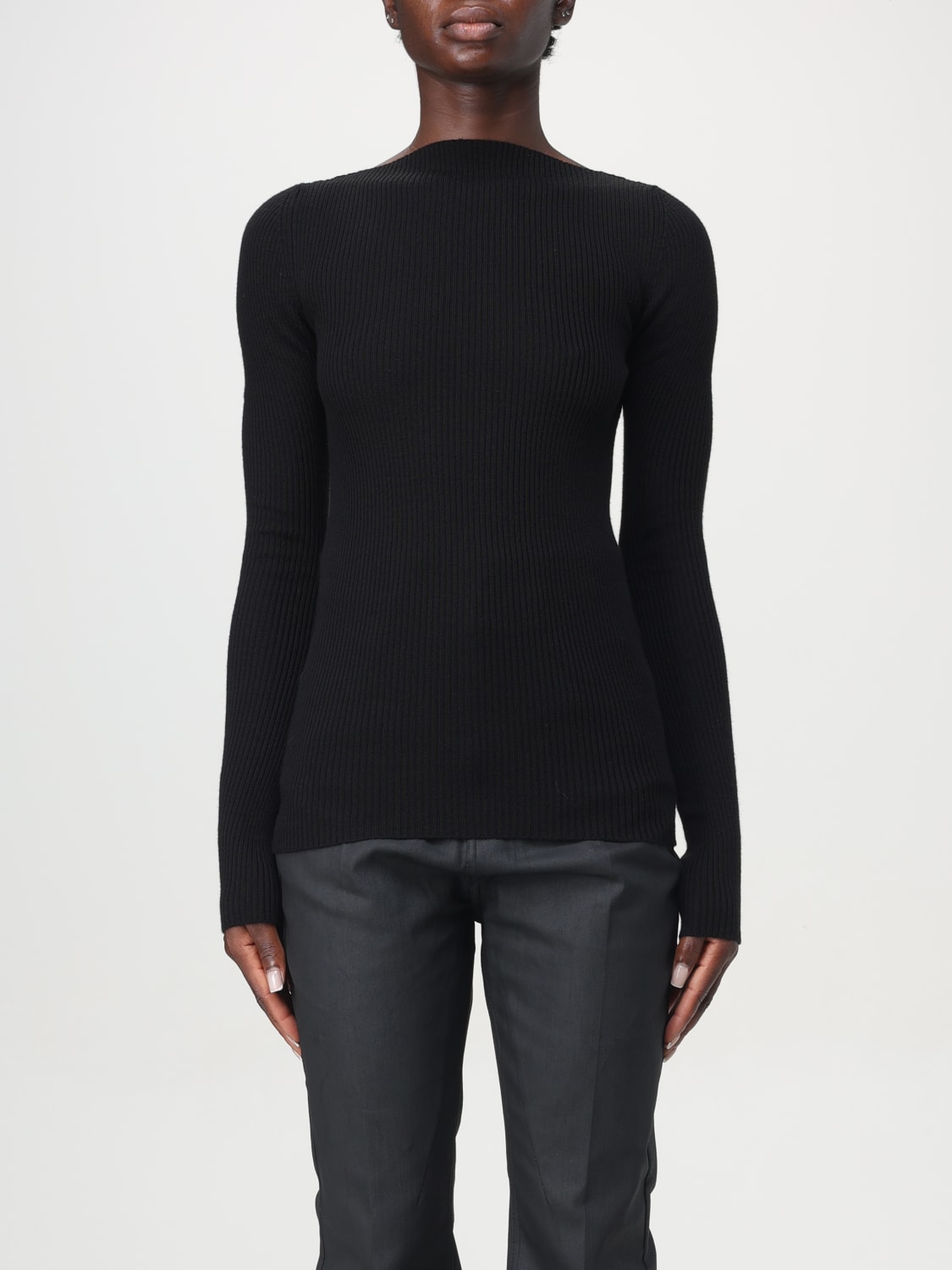 RICK OWENS MAGLIA: Maglia Rick Owens in lana stretch a coste , Nero - Img 1