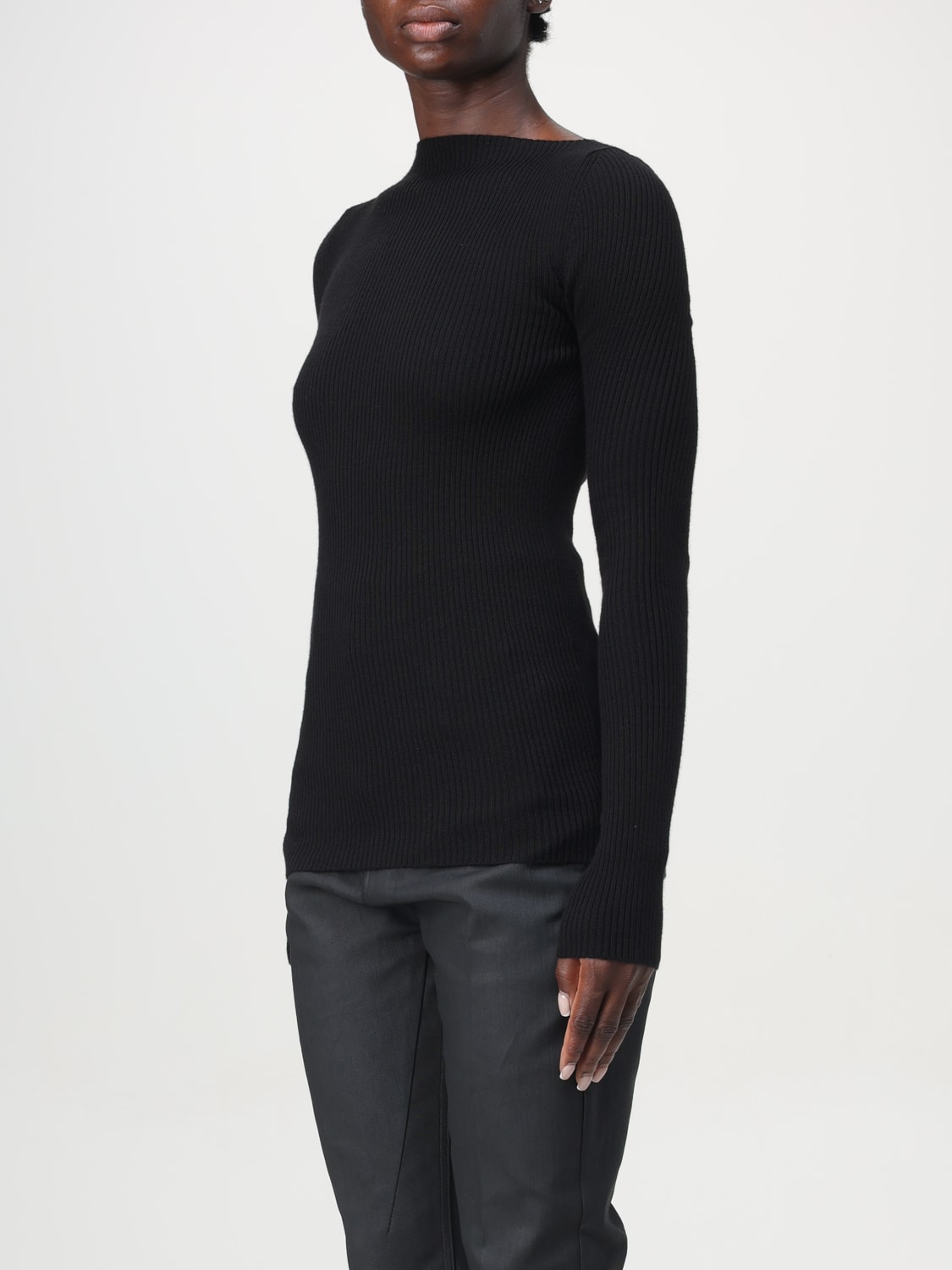 RICK OWENS MAGLIA: Maglia Rick Owens in lana stretch a coste , Nero - Img 4