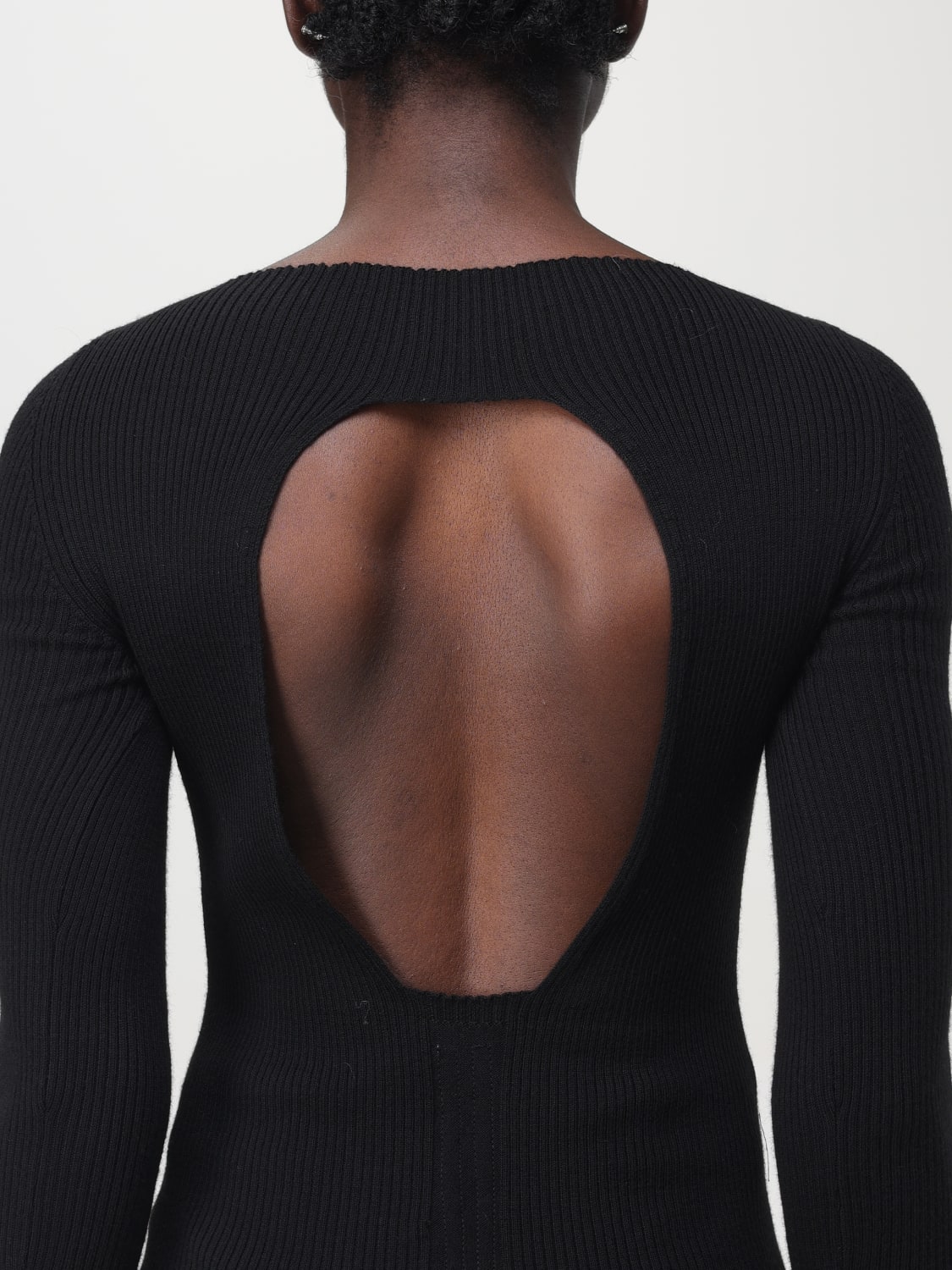 RICK OWENS MAGLIA: Maglia Rick Owens in lana stretch a coste , Nero - Img 5