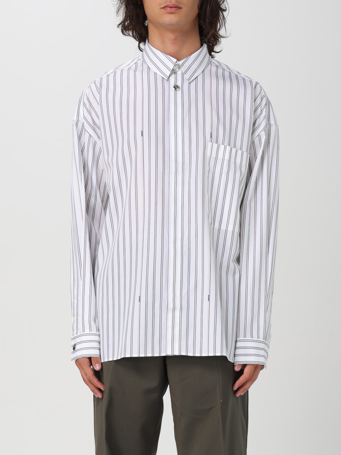 JACQUEMUS CAMICIA: Camicia Jacquemus in popeline a righe , Beige - Img 1