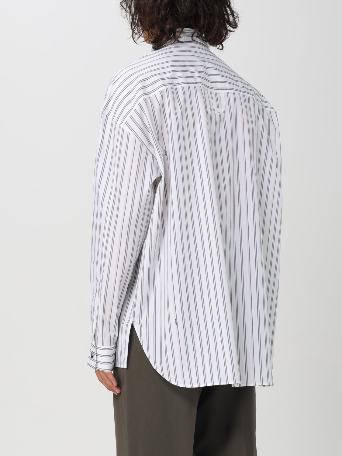 JACQUEMUS CAMICIA: Camicia Jacquemus in popeline a righe , Beige - Img 3