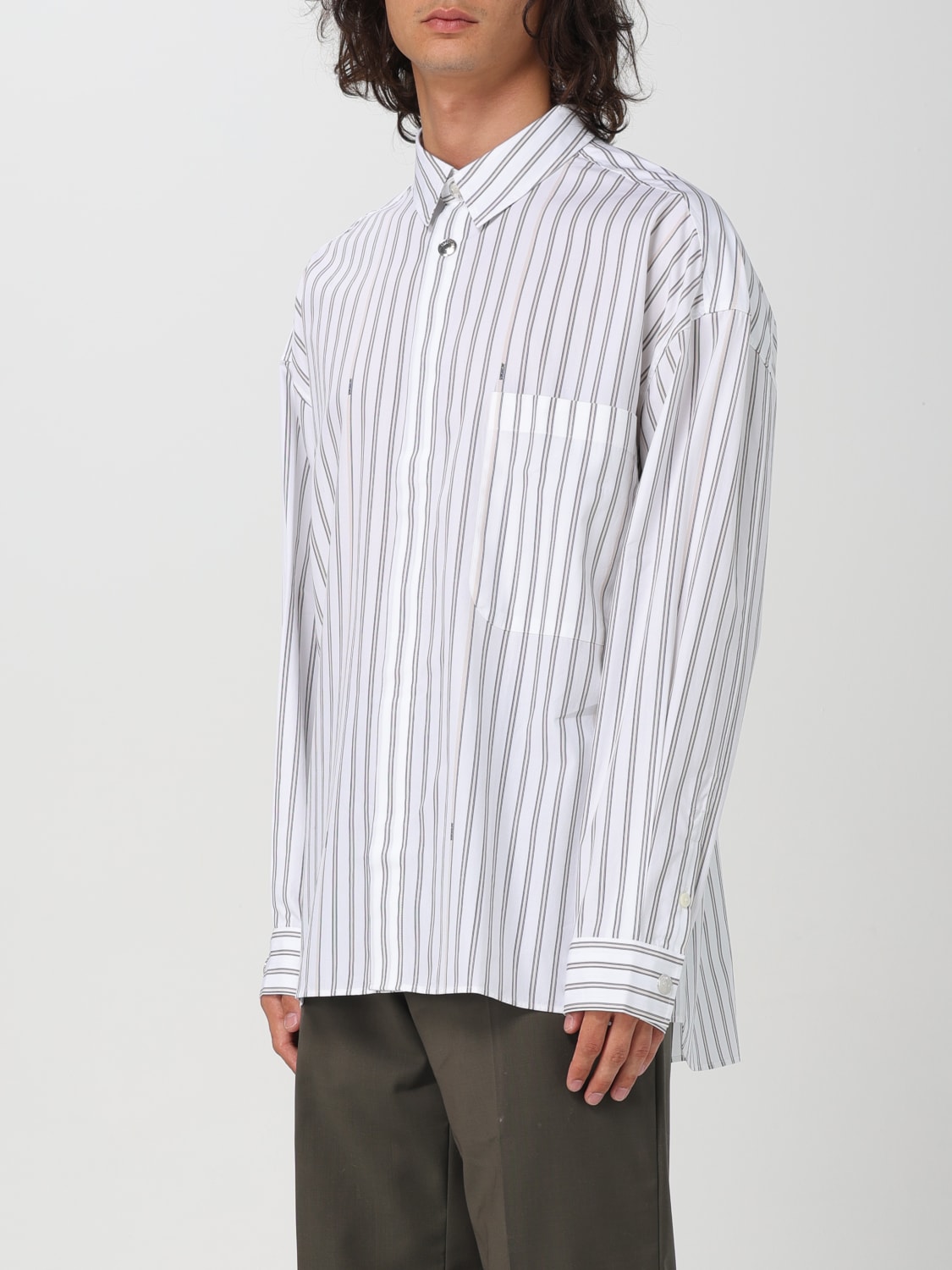 JACQUEMUS CAMICIA: Camicia Jacquemus in popeline a righe , Beige - Img 4