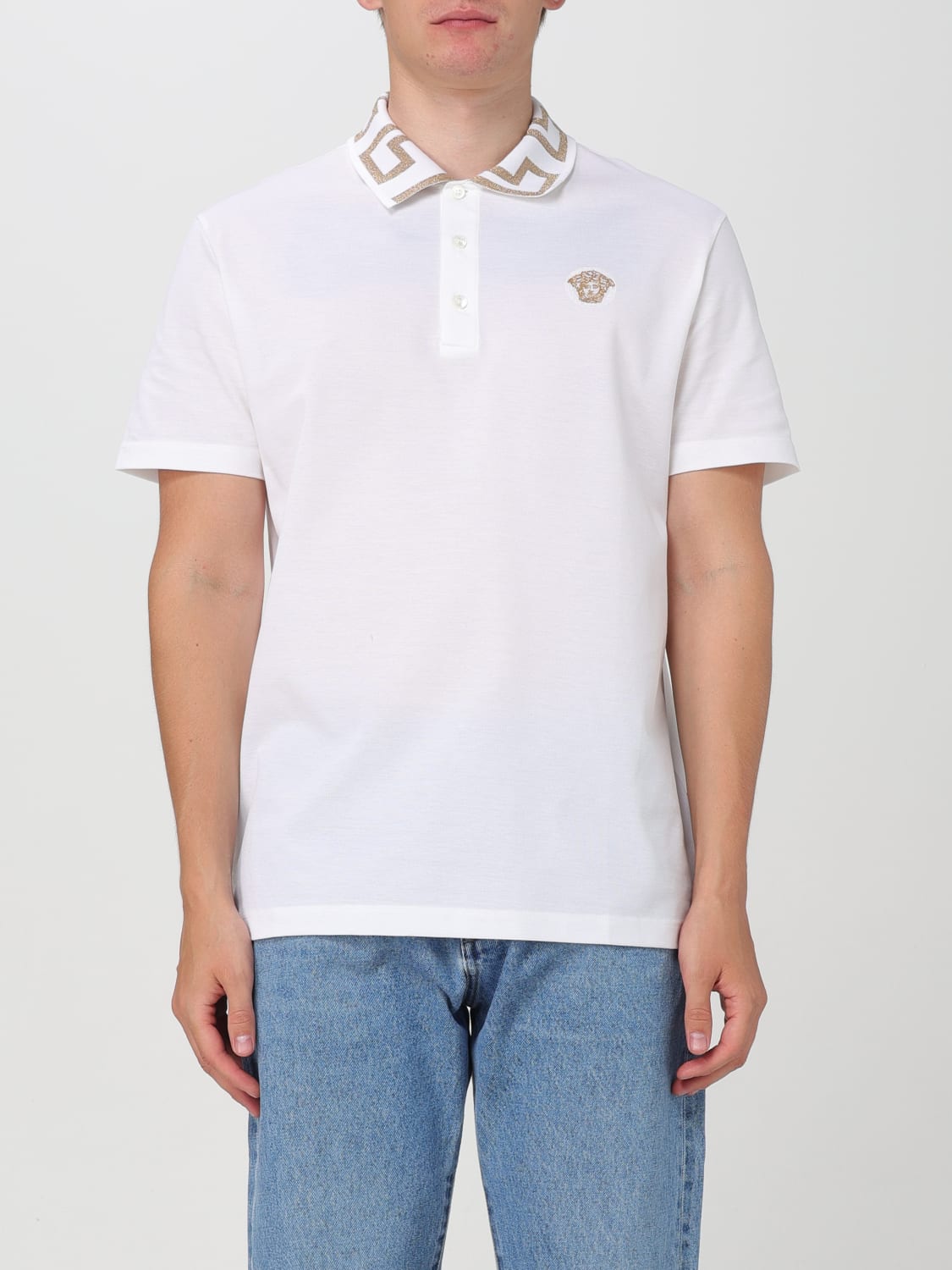 VERSACE POLO SHIRT: Polo shirt men Versace, White - Img 1