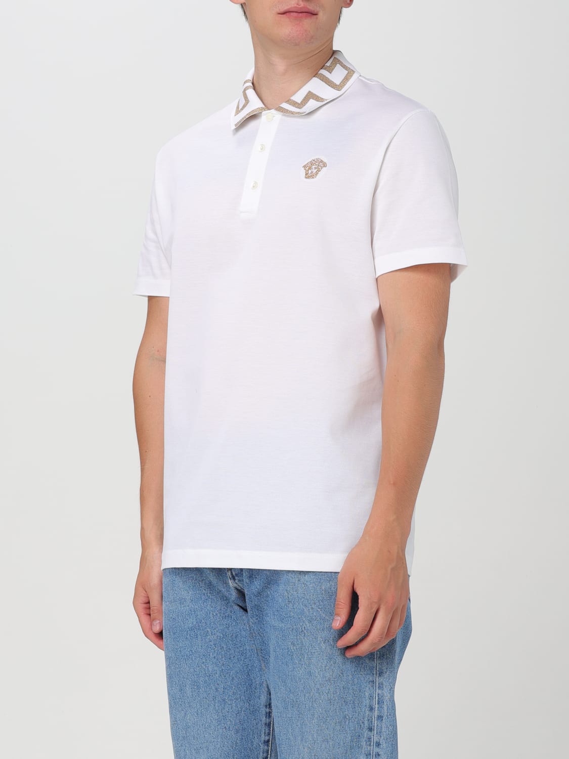 VERSACE POLO SHIRT: Polo shirt men Versace, White - Img 4