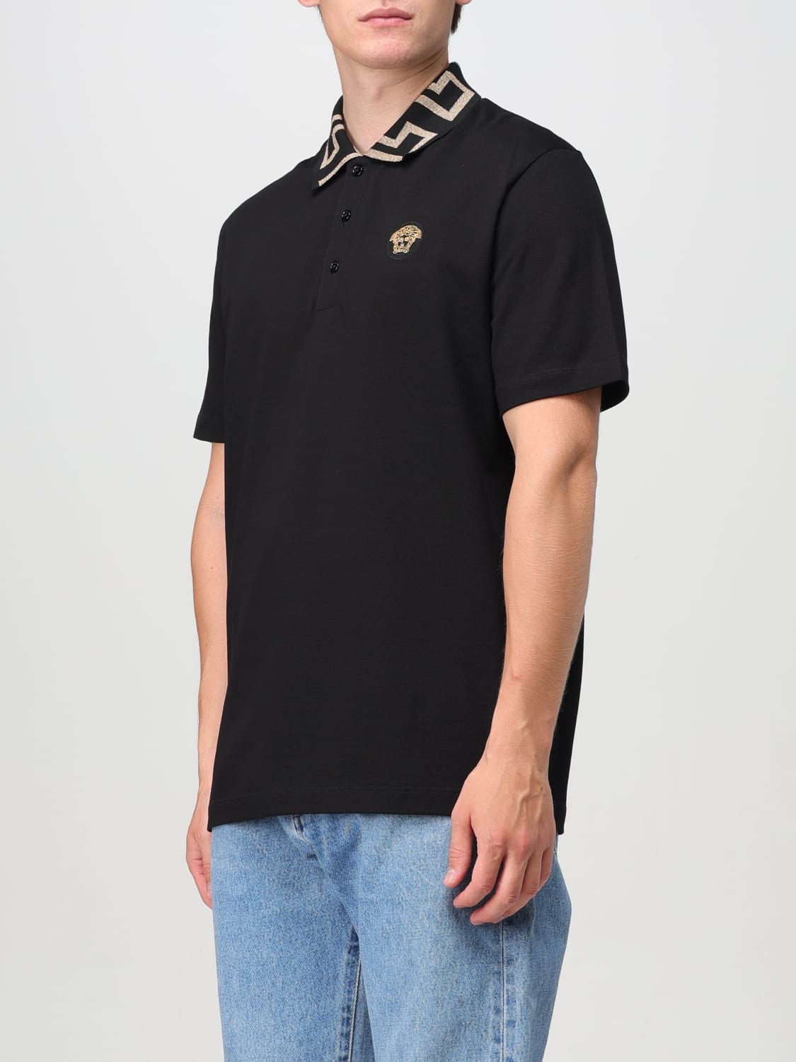 VERSACE POLO SHIRT: Polo shirt men Versace, Black - Img 4