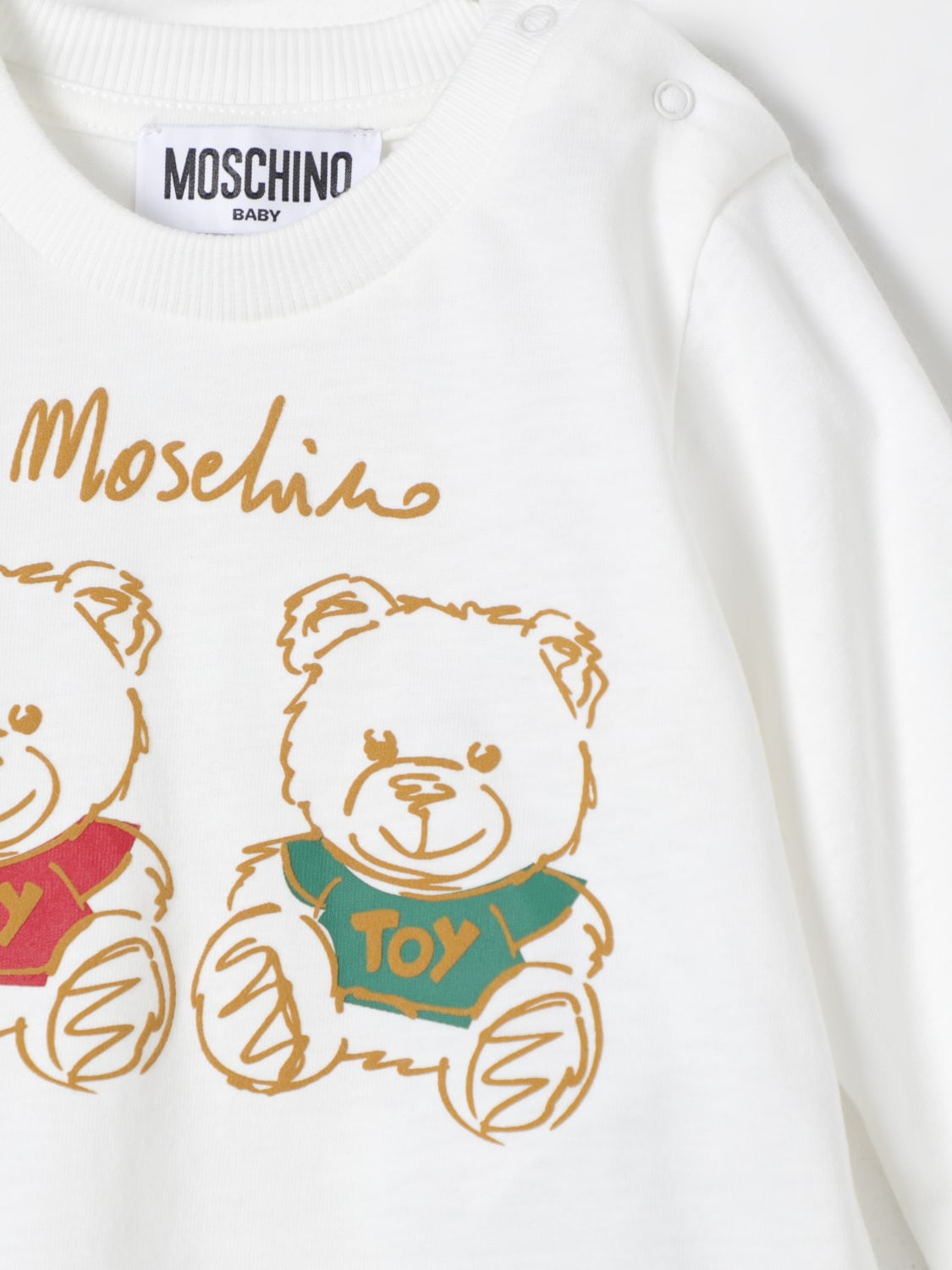 MOSCHINO T-SHIRT: T-shirt in cotone Teddy Moschino, Bianco - Img 3