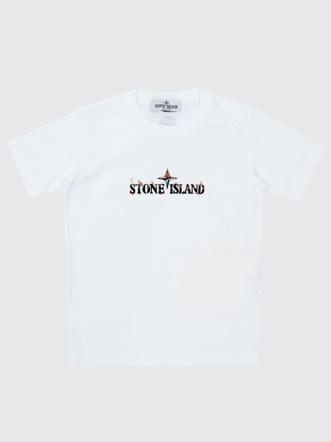 STONE ISLAND JUNIOR T shirt kids White Stone Island Junior t shirt 811621056 online at GIGLIO.COM