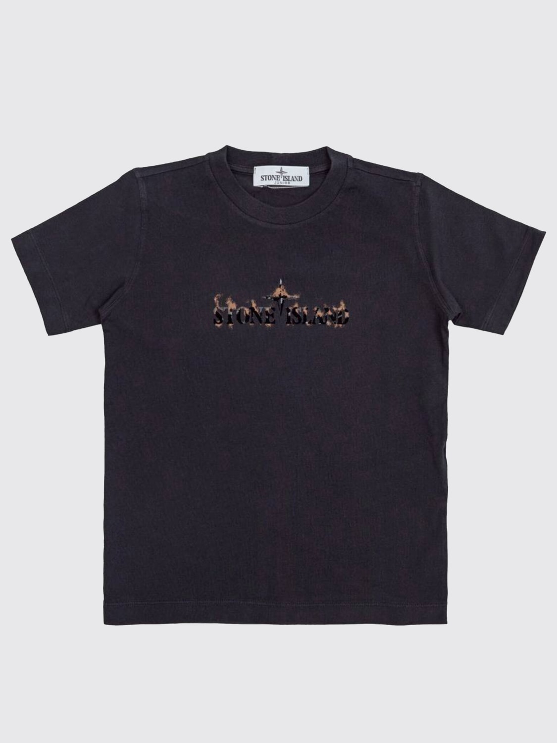 STONE ISLAND JUNIOR T shirt kids Black Stone Island Junior t shirt 811621056 online at GIGLIO.COM
