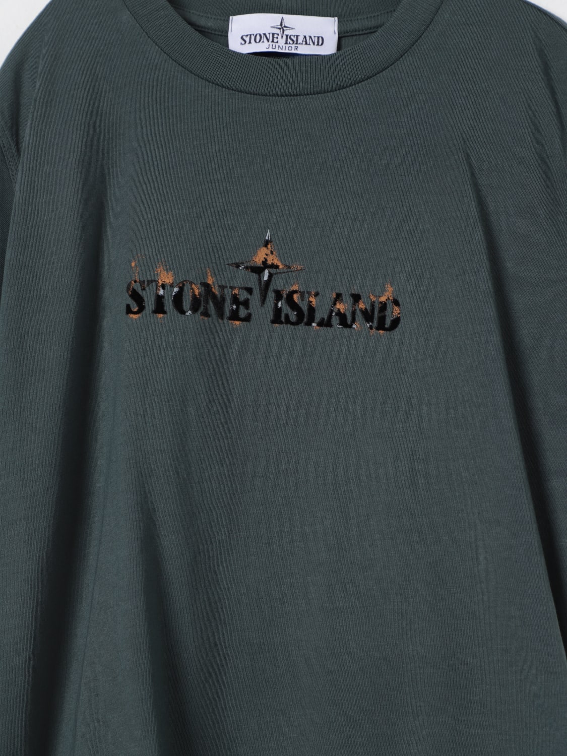 STONE ISLAND JUNIOR T-SHIRT: T-shirt enfant Stone Island Junior, Bleu Pétrole - Img 3