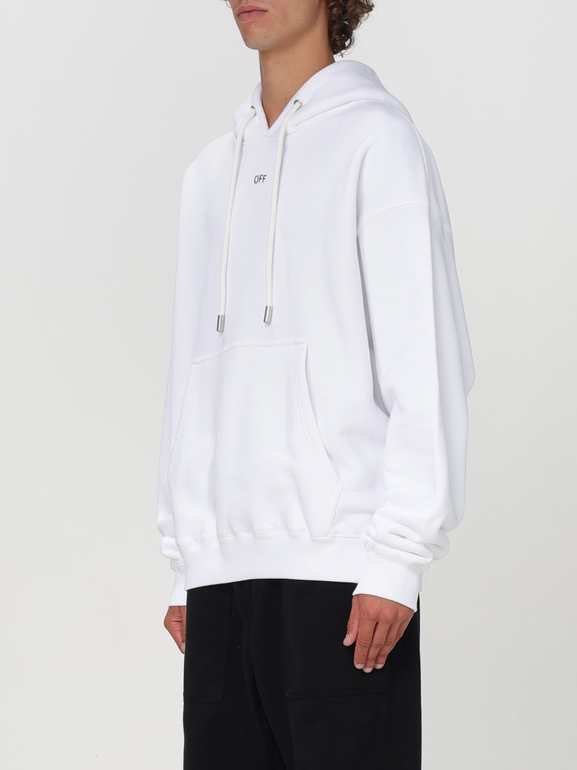 OFF-WHITE FELPA: Felpa con cappuccio Off-White, Bianco - Img 4